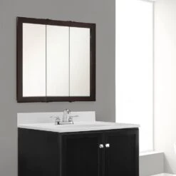 Ventura 36 In. W X 30 In. H X 6 In. D Framed Tri-View Surface-Mount Bathroom Medicine Cabinet In Espresso 12 Ventura 36 In. W X 30 In. H X 6 In. D Framed Tri-View Surface-Mount Bathroom Medicine Cabinet In Espresso -Allied Brass Shop 00ad71120aad026e5348354829a8ea03 1800x1800