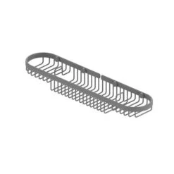 Allied Brass Oval Combination Shower Basket In Matte Gray