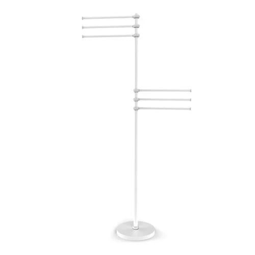 Allied Brass Satin Nickel Freestanding Towel Rack 3 Allied Brass Satin Nickel Freestanding Towel Rack - Image 3