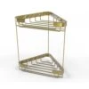 Allied Brass Double Tier Corner Shower Basket In Unlacquered Brass