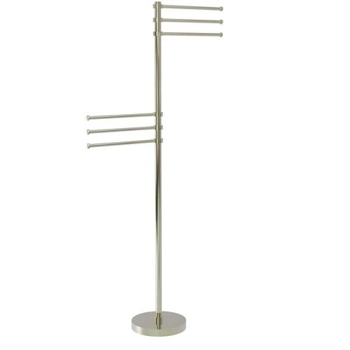Allied Brass Satin Nickel Freestanding Towel Rack 2 Allied Brass Satin Nickel Freestanding Towel Rack - Image 2