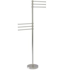 Allied Brass Satin Nickel Freestanding Towel Rack