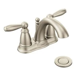 Moen Brantford Brushed Nickel 2-handle 4-in Centerset WaterSense Bathroom Sink Faucet With Drain -Allied Brass Shop 026508160992xl 1800x1800