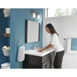 Moen Oxby Spot Resist Brushed Nickel 2-handle 4-in Centerset WaterSense Bathroom Sink Faucet With Drain -Allied Brass Shop 026508262924 05103536 1800x1800