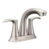 New Lower Price; Moen Graeden Spot Resist Brushed Nickel 2-Handle 4-in Centerset WaterSense Bathroom Sink Faucet With Drain