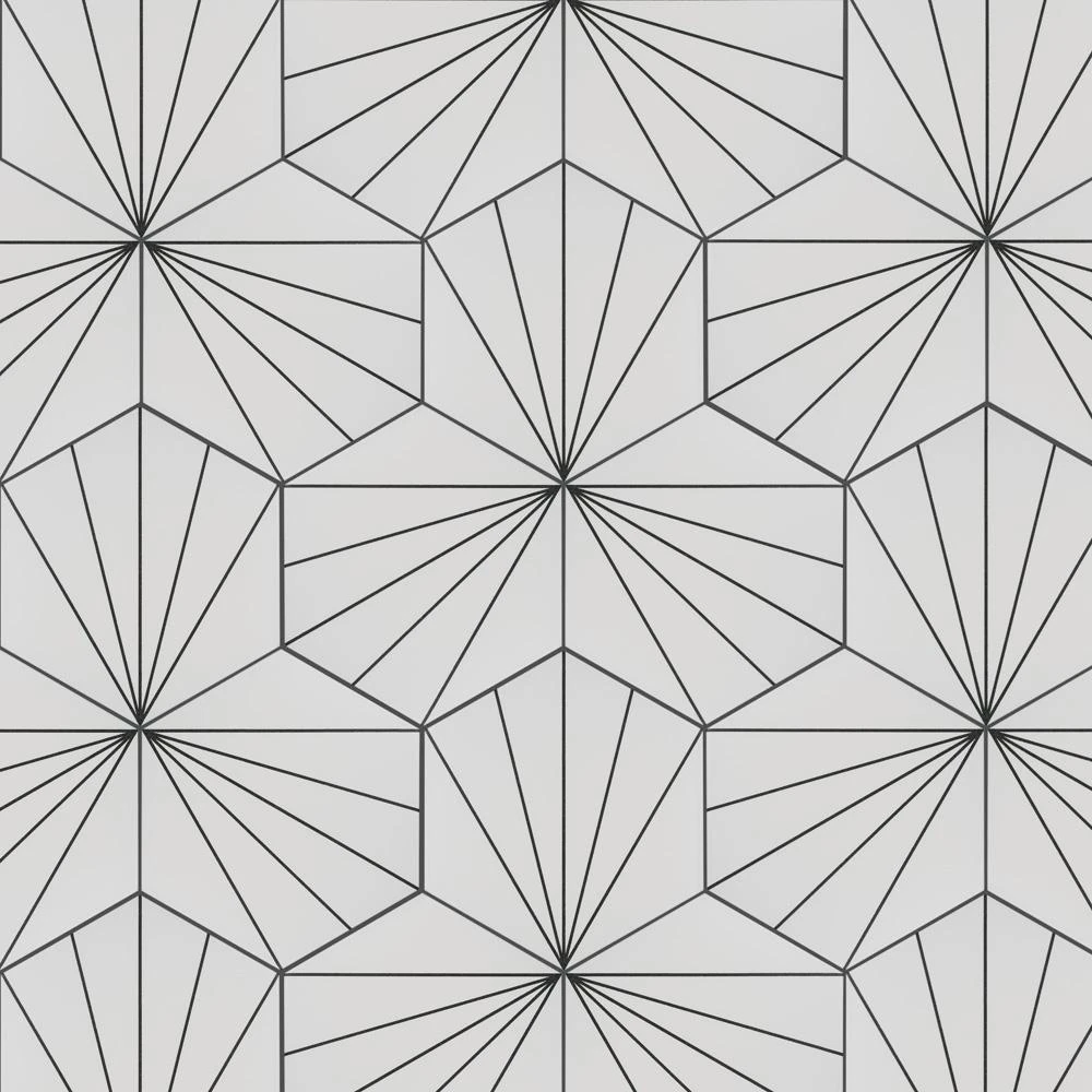 Merola Tile Aster Hex Blanco Encaustic 8-5/8 In. X 9-7/8 In. Porcelain Floor And Wall Tile (11.56 Sq. Ft. / Case) 9 Merola Tile Aster Hex Blanco Encaustic 8-5/8 In. X 9-7/8 In. Porcelain Floor And Wall Tile (11.56 Sq. Ft. / Case) - Image 9