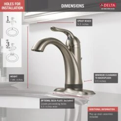 Delta Lahara Touch2Oxt Stainless 1-handle Single Hole/4-in Centerset WaterSense Bathroom Sink Faucet With Drain -Allied Brass Shop 034449643153 12171406 1800x1800