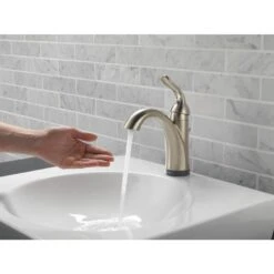 Delta Lahara Touch2Oxt Stainless 1-handle Single Hole/4-in Centerset WaterSense Bathroom Sink Faucet With Drain -Allied Brass Shop 034449643153 12171408 1800x1800