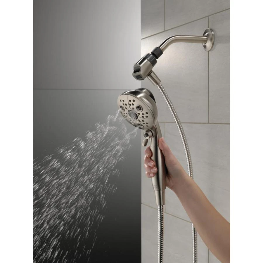 Delta Universal Showering Components Brushed Nickel 6-Spray Handheld Shower 1.75-GPM (6.6-LPM) 1 Delta Universal Showering Components Brushed Nickel 6-Spray Handheld Shower 1.75-GPM (6.6-LPM)