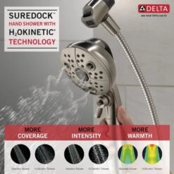 Delta Universal Showering Components Brushed Nickel 6-Spray Handheld Shower 1.75-GPM (6.6-LPM) 23 Delta Universal Showering Components Brushed Nickel 6-Spray Handheld Shower 1.75-GPM (6.6-LPM) -Allied Brass Shop 034449864336 10611939 1800x1800