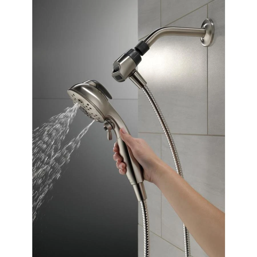 Delta Universal Showering Components Brushed Nickel 6-Spray Handheld Shower 1.75-GPM (6.6-LPM) 12 Delta Universal Showering Components Brushed Nickel 6-Spray Handheld Shower 1.75-GPM (6.6-LPM) - Image 12