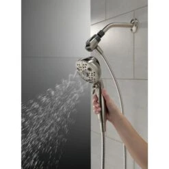Delta Universal Showering Components Brushed Nickel 6-Spray Handheld Shower 1.75-GPM (6.6-LPM) 32 Delta Universal Showering Components Brushed Nickel 6-Spray Handheld Shower 1.75-GPM (6.6-LPM) -Allied Brass Shop 034449864336 12165947 1800x1800