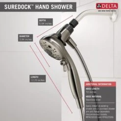 Delta Universal Showering Components Brushed Nickel 6-Spray Handheld Shower 1.75-GPM (6.6-LPM) 34 Delta Universal Showering Components Brushed Nickel 6-Spray Handheld Shower 1.75-GPM (6.6-LPM) -Allied Brass Shop 034449864336 12165949 1800x1800