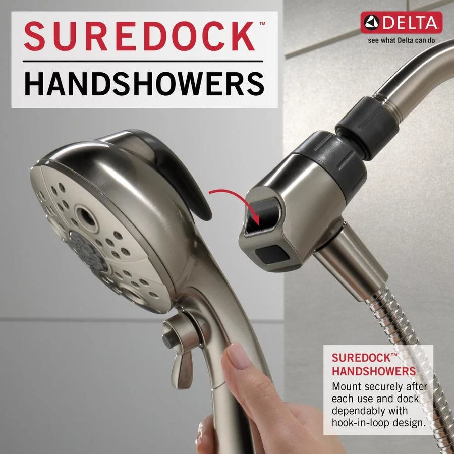 Delta Universal Showering Components Brushed Nickel 6-Spray Handheld Shower 1.75-GPM (6.6-LPM) 18 Delta Universal Showering Components Brushed Nickel 6-Spray Handheld Shower 1.75-GPM (6.6-LPM) - Image 18