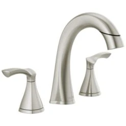 Delta Sandover Spotshield Brushed Nickel 2-handle Widespread WaterSense Bathroom Sink Faucet With Drain -Allied Brass Shop 034449928960xl 1800x1800