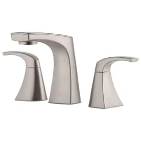 New Lower Price; Pfister Karci Spot Defense Brushed Nickel 2-Handle Widespread WaterSense Bathroom Sink Faucet With Drain 1 New Lower Price; Pfister Karci Spot Defense Brushed Nickel 2-Handle Widespread WaterSense Bathroom Sink Faucet With Drain