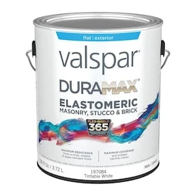 Valspar Duramax Flat Masonry And Stucco Elastomeric Tintable White Exterior Tintable Paint (Actual Net Contents: 126-fl Oz) 1 Valspar Duramax Flat Masonry And Stucco Elastomeric Tintable White Exterior Tintable Paint (Actual Net Contents: 126-fl Oz)