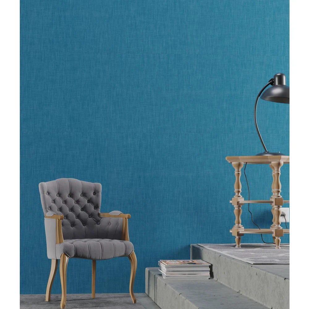 TrafficMASTER Blue Fabric 18 In. X 18 In. Luxury Vinyl Tile Peel And Stick Wall (18 Sq. Ft. / Case) 2 TrafficMASTER Blue Fabric 18 In. X 18 In. Luxury Vinyl Tile Peel And Stick Wall (18 Sq. Ft. / Case) - Image 2