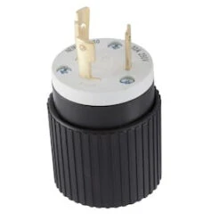 Hubbell 30-Amp-Volt Black/White 3-Wire Grounding Plug