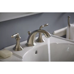 KOHLER Devonshire Vibrant Brushed Nickel 2-handle Widespread WaterSense Bathroom Sink Faucet With Drain -Allied Brass Shop 087206793141 05070951 1800x1800