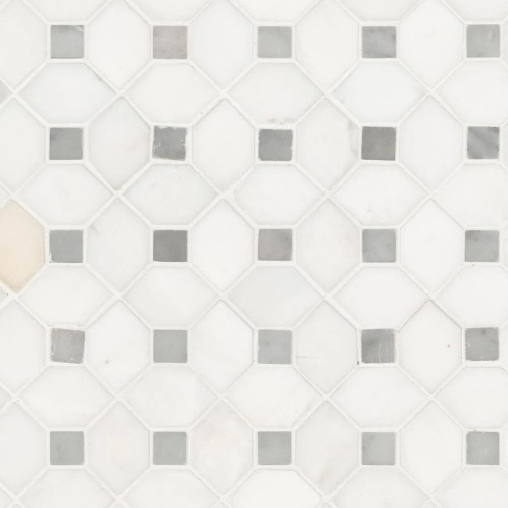MSI Bianco Dolomite Dotty 12.31 In. X 12.36 In. X 10 Mm Polished Marble Mesh-Mounted Mosaic Tile (10.6 Sq. Ft. / Case) 5 MSI Bianco Dolomite Dotty 12.31 In. X 12.36 In. X 10 Mm Polished Marble Mesh-Mounted Mosaic Tile (10.6 Sq. Ft. / Case) - Image 5