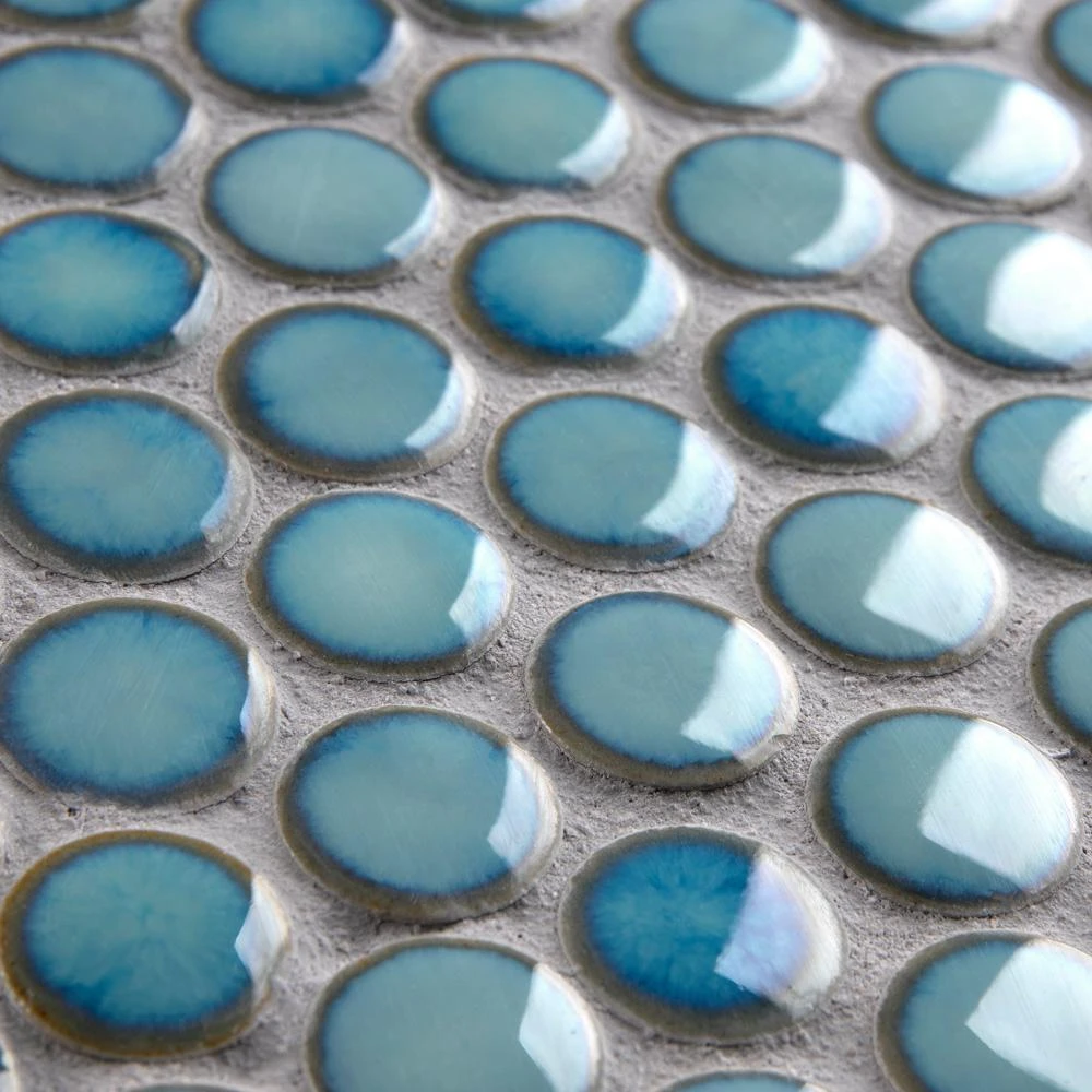 Merola Tile Hudson Penny Round Marine 12 In. X 12-5/8 In. X 5 Mm Porcelain Mosaic Tile (10.74 Sq. Ft. / Case) 5 Merola Tile Hudson Penny Round Marine 12 In. X 12-5/8 In. X 5 Mm Porcelain Mosaic Tile (10.74 Sq. Ft. / Case) - Image 5