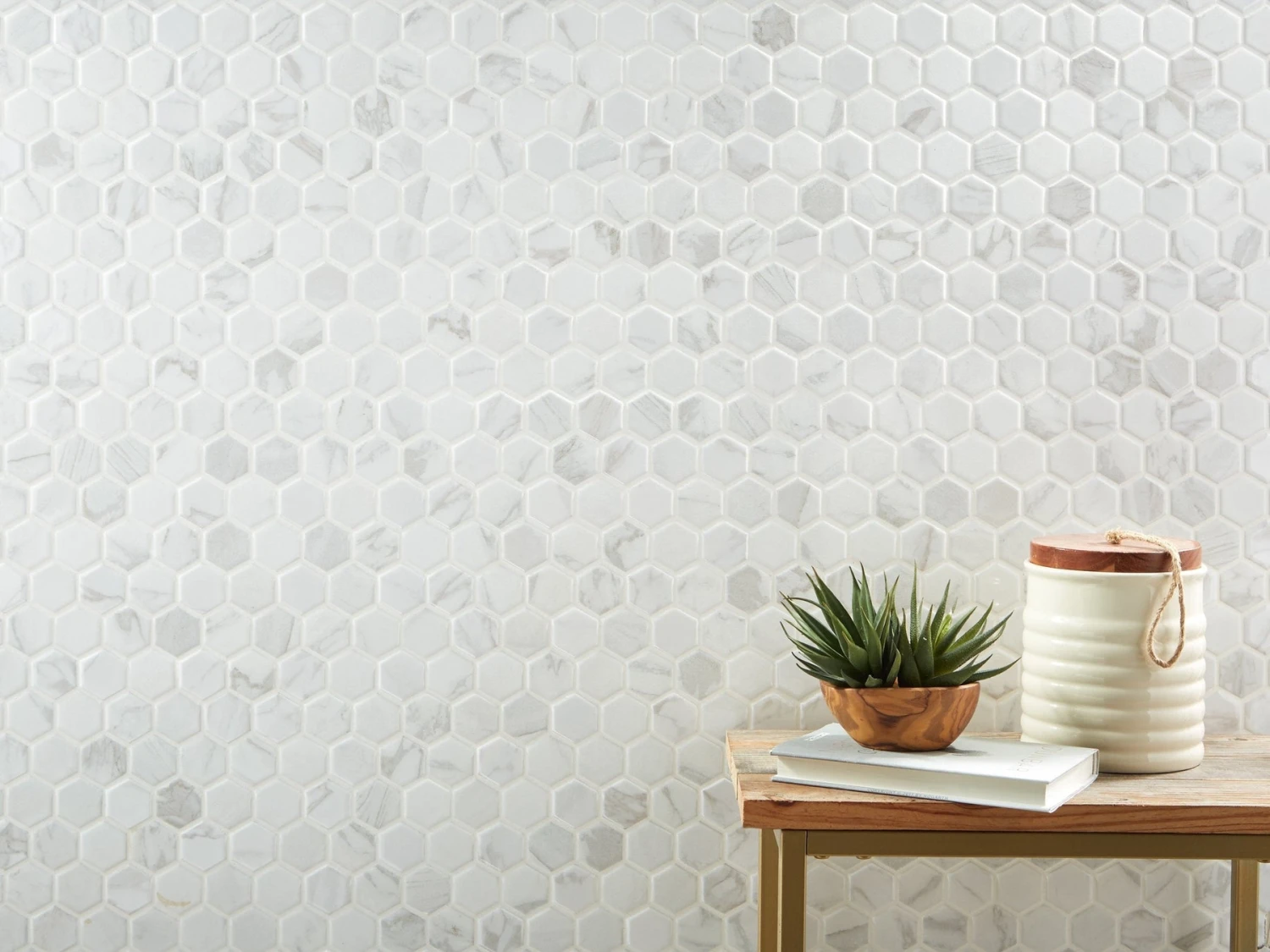 Marble Art 1.5 In. Hexagon Ceramic Mosaic 3 Marble Art 1.5 In. Hexagon Ceramic Mosaic - Image 3