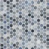 Multi Gray Polished Porcelain Penny Mosaic