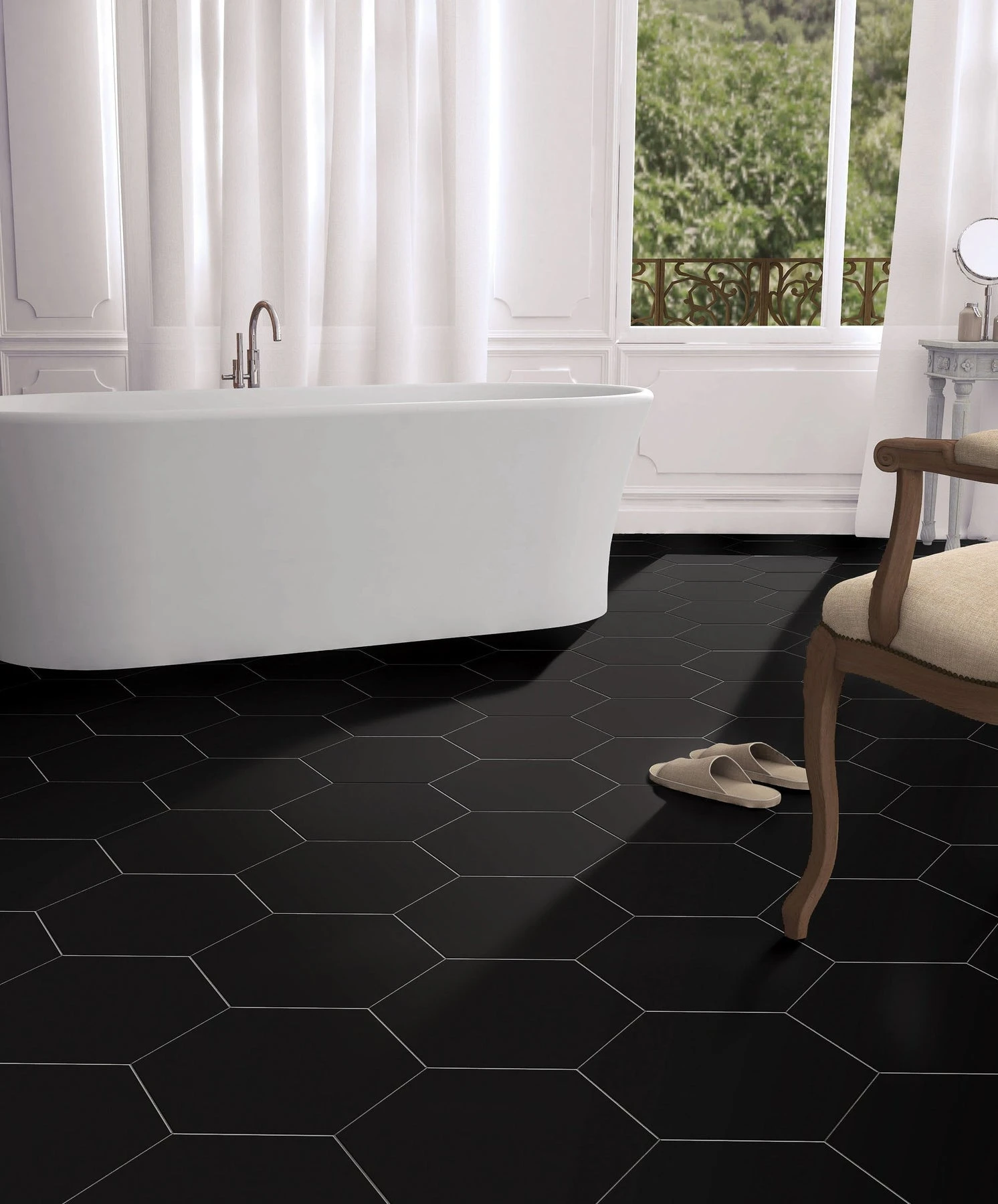 Opal Black Porcelain Tile 4 Opal Black Porcelain Tile - Image 4