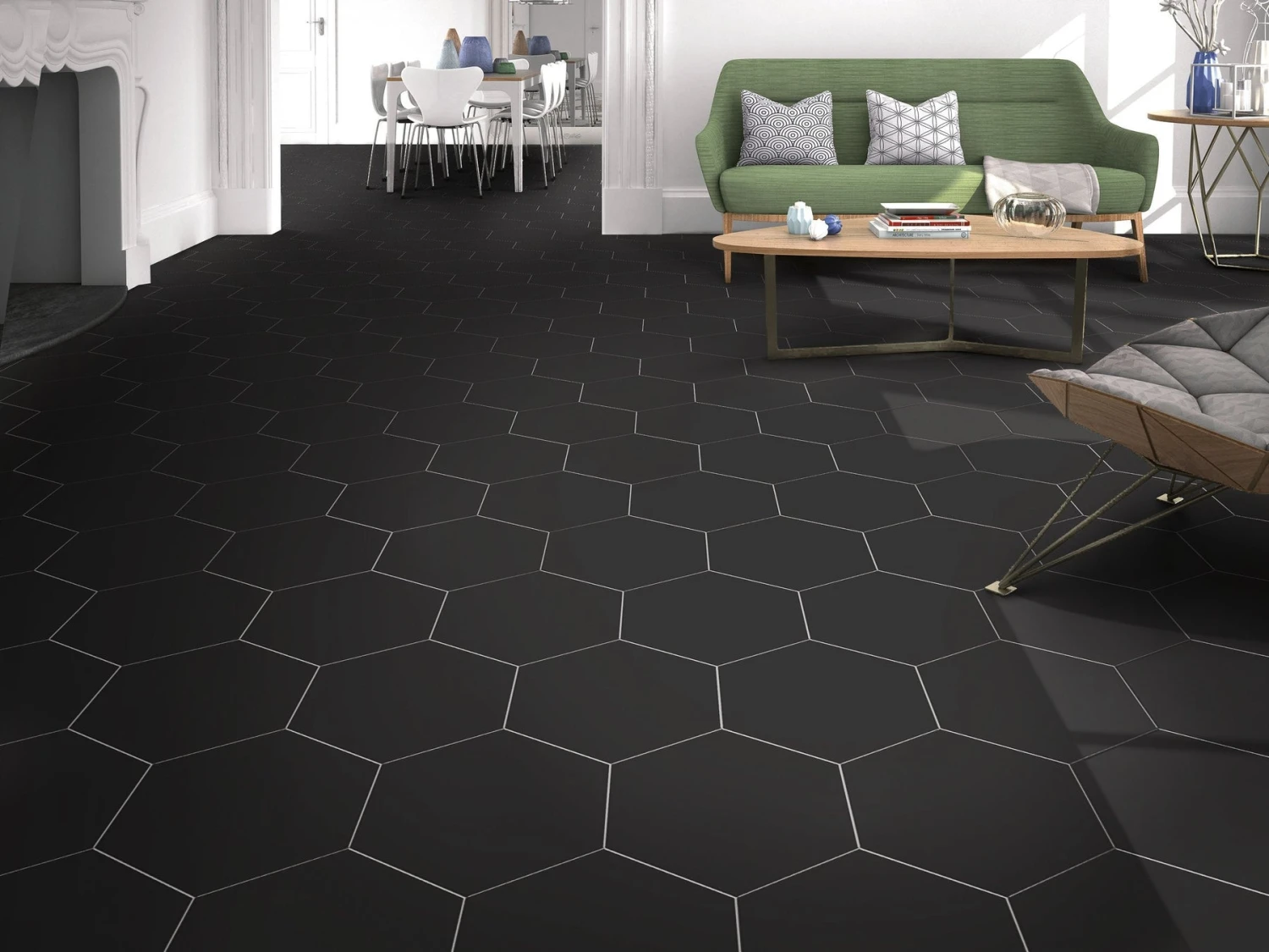 Opal Black Porcelain Tile 5 Opal Black Porcelain Tile - Image 5