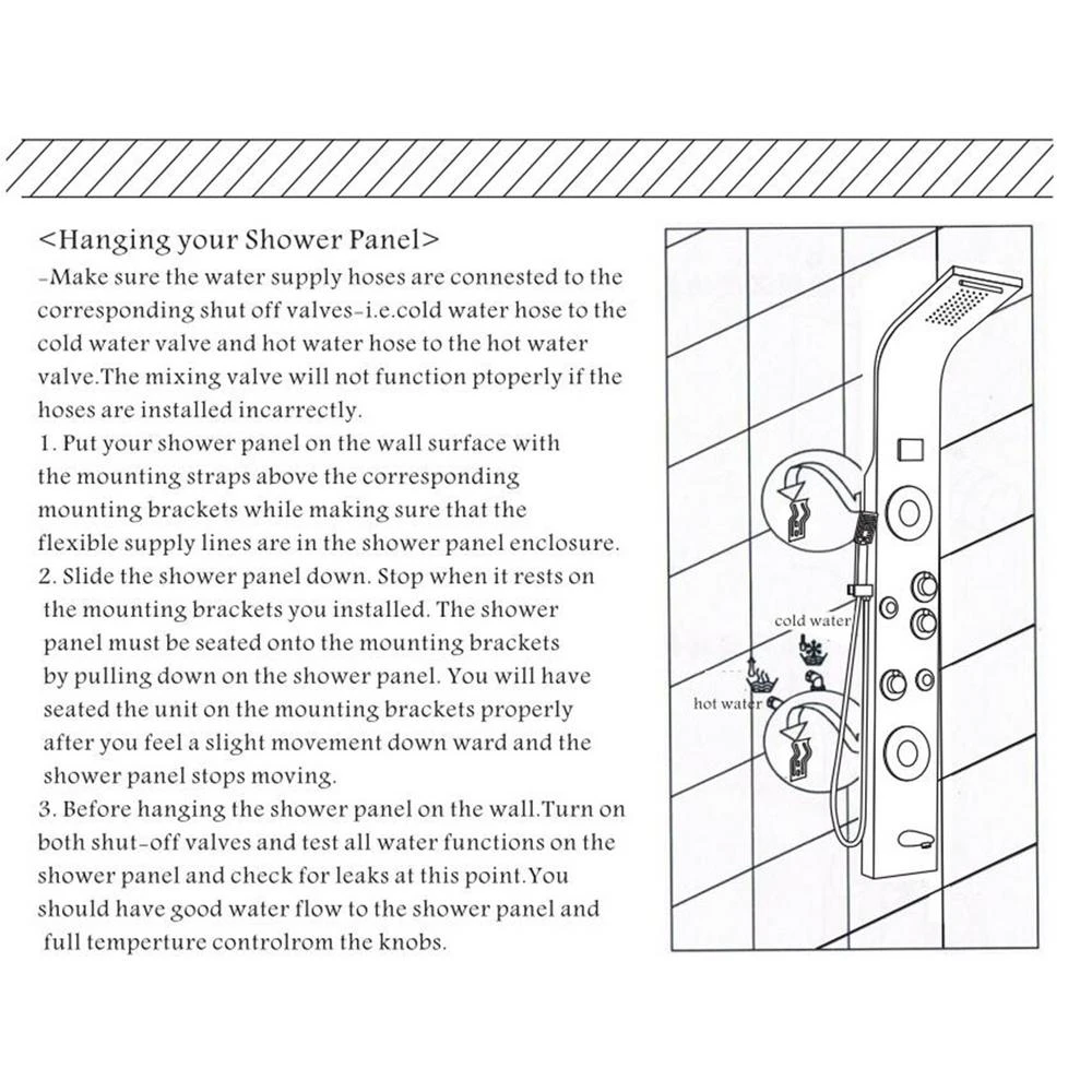 53 In. 10-Jet Shower Panel System In Brushed Nickel With LED Rainfall Waterfall Shower Head Handshower And Tub Spout 8 53 In. 10-Jet Shower Panel System In Brushed Nickel With LED Rainfall Waterfall Shower Head Handshower And Tub Spout - Image 8