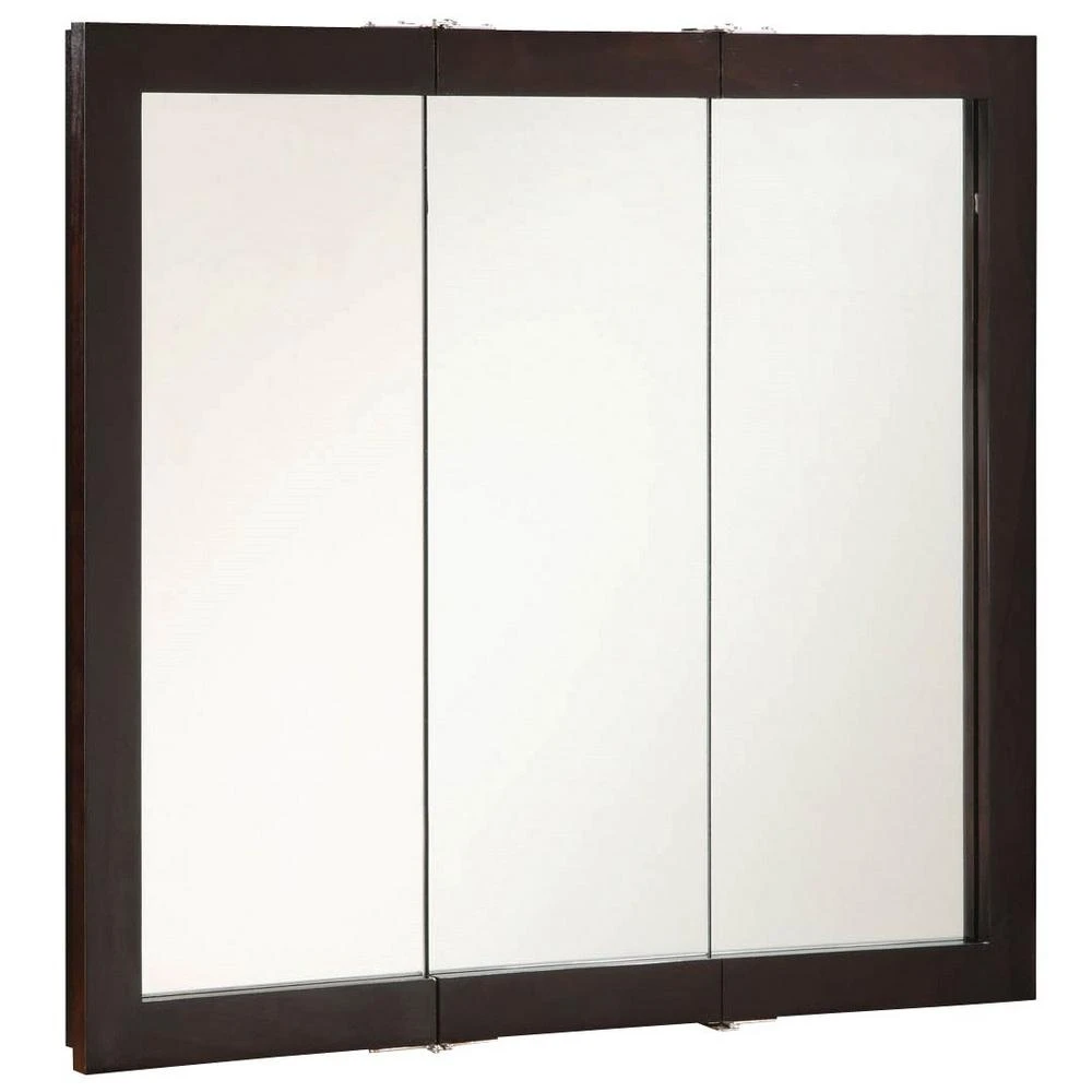 Ventura 36 In. W X 30 In. H X 6 In. D Framed Tri-View Surface-Mount Bathroom Medicine Cabinet In Espresso 1 Ventura 36 In. W X 30 In. H X 6 In. D Framed Tri-View Surface-Mount Bathroom Medicine Cabinet In Espresso