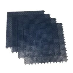 Blue Regenerated 22 In. X 22 In. Polypropylene Interlocking Floor Mat System (Set Of 4 Tiles)