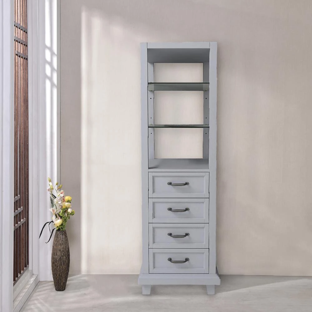 Tuscany® Addison 18"W X 18"D X 60"H Gray Linen Cabinet 2 Tuscany® Addison 18"W X 18"D X 60"H Gray Linen Cabinet - Image 2