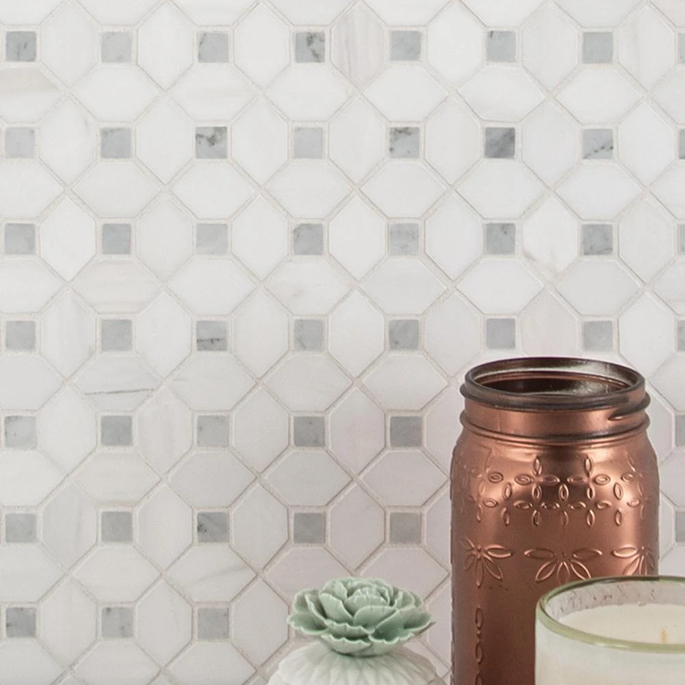 MSI Bianco Dolomite Dotty 12.31 In. X 12.36 In. X 10 Mm Polished Marble Mesh-Mounted Mosaic Tile (10.6 Sq. Ft. / Case) 10 MSI Bianco Dolomite Dotty 12.31 In. X 12.36 In. X 10 Mm Polished Marble Mesh-Mounted Mosaic Tile (10.6 Sq. Ft. / Case) - Image 10