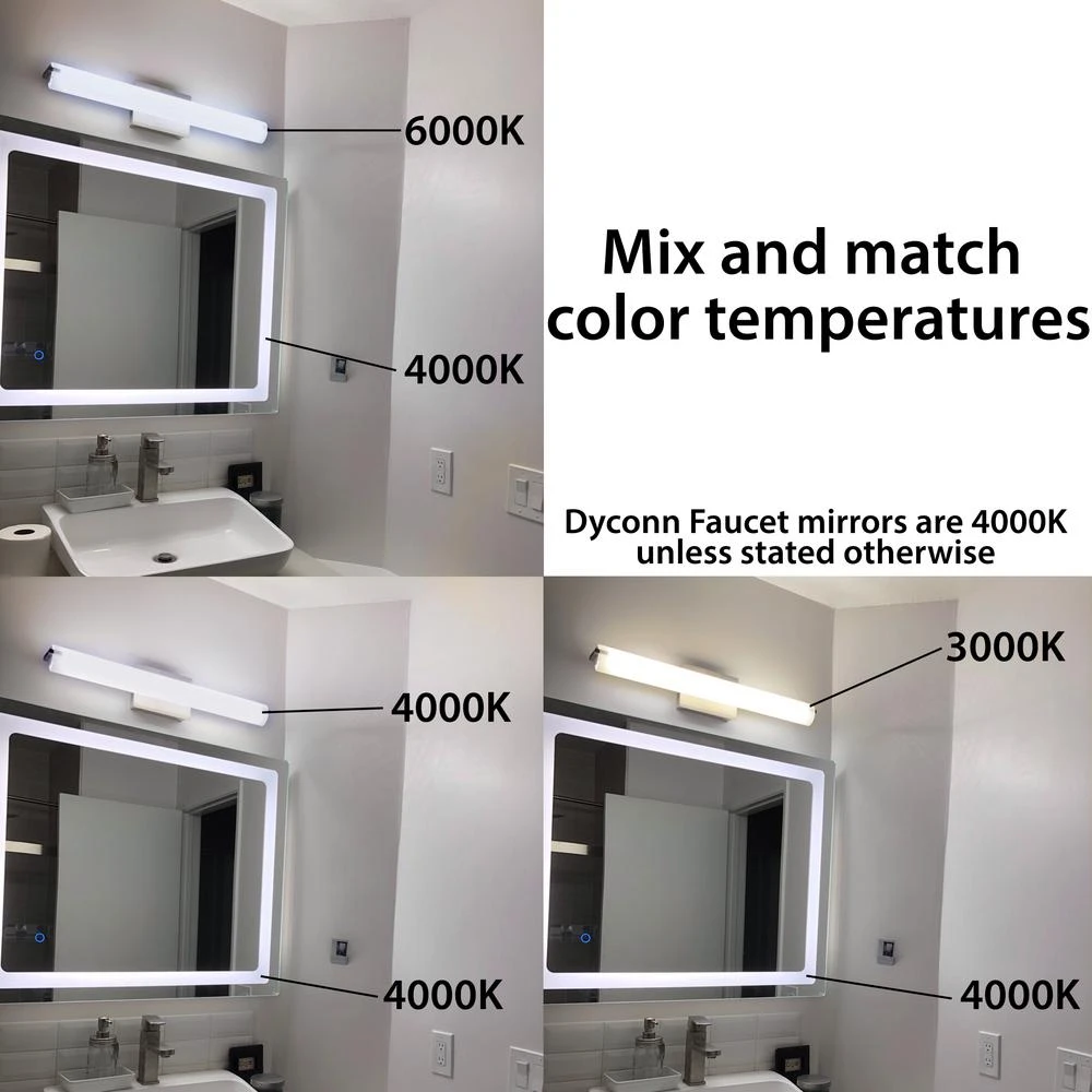 Edison Tri-Color 30 In. X 36 In. Single LED Wall Mounted Backlit LED Bathroom Mirror 2 Edison Tri-Color 30 In. X 36 In. Single LED Wall Mounted Backlit LED Bathroom Mirror - Image 2