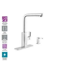 Tallinn Single-Handle Pull-Out Sprayer Kitchen Faucet With Soap Dispenser In StarLight Chrome -Allied Brass Shop 2127228632af636213d0b2e2c650f1c8 1800x1800