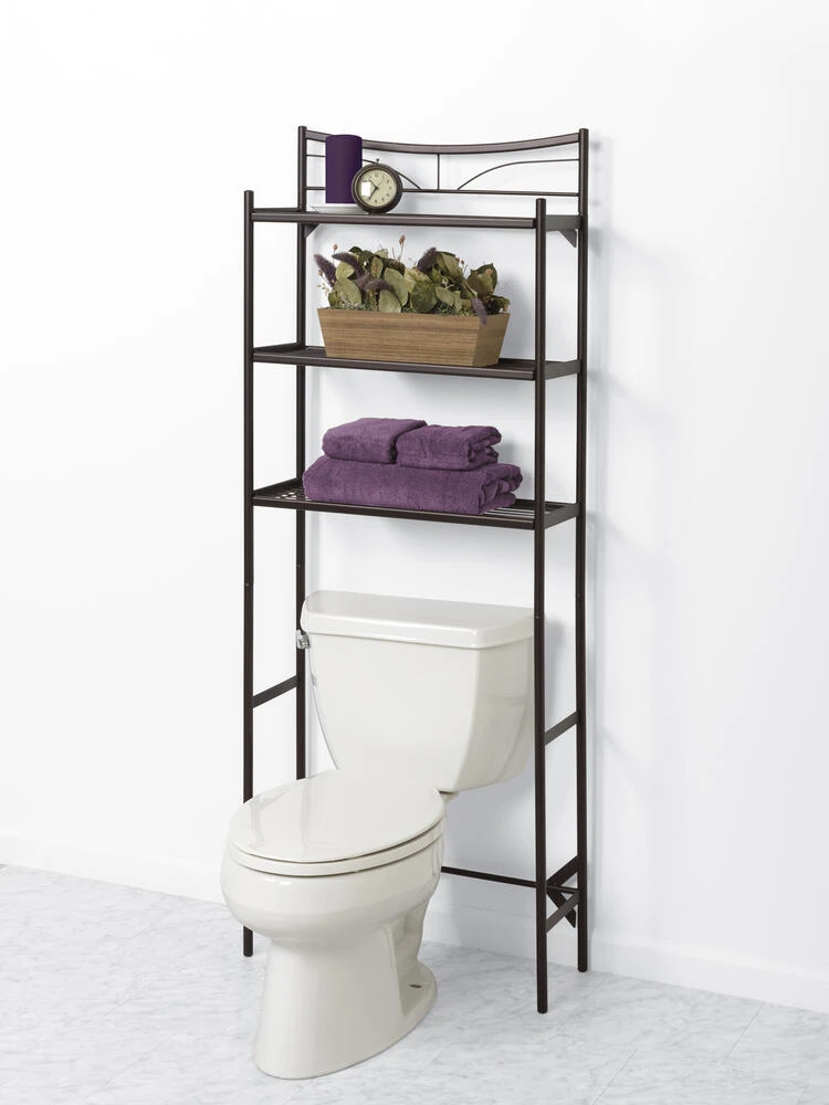 Zenna Home® Hawthorne 25"W X 9"D X 65"H Heritage Bronze Over-the-Toilet Storage Shelves 2 Zenna Home® Hawthorne 25"W X 9"D X 65"H Heritage Bronze Over-the-Toilet Storage Shelves - Image 2