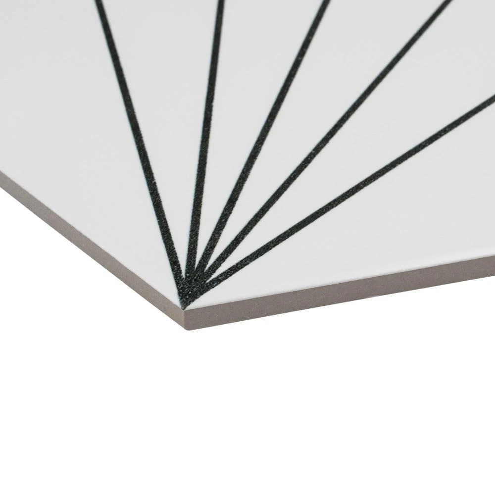 Merola Tile Aster Hex Blanco Encaustic 8-5/8 In. X 9-7/8 In. Porcelain Floor And Wall Tile (11.56 Sq. Ft. / Case) 4 Merola Tile Aster Hex Blanco Encaustic 8-5/8 In. X 9-7/8 In. Porcelain Floor And Wall Tile (11.56 Sq. Ft. / Case) - Image 4