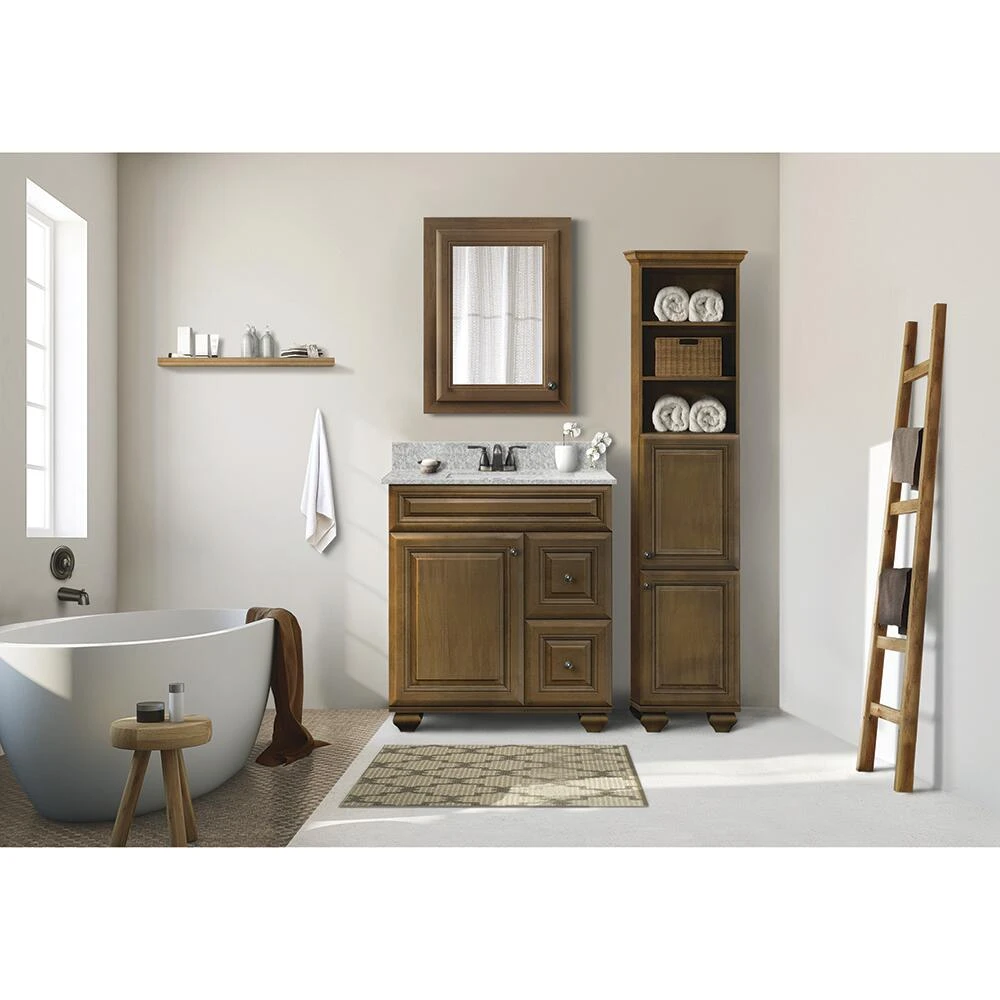 MagickWoods Elements Manchester 20-3/16"W X 22-7/16"D X 84"H Mocha Linen Cabinet 5 MagickWoods Elements Manchester 20-3/16"W X 22-7/16"D X 84"H Mocha Linen Cabinet - Image 5