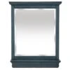 29.00 In. W X 36.00 In. H Framed Rectangular Beveled Edge Bathroom Vanity Mirror In Harbor Blue