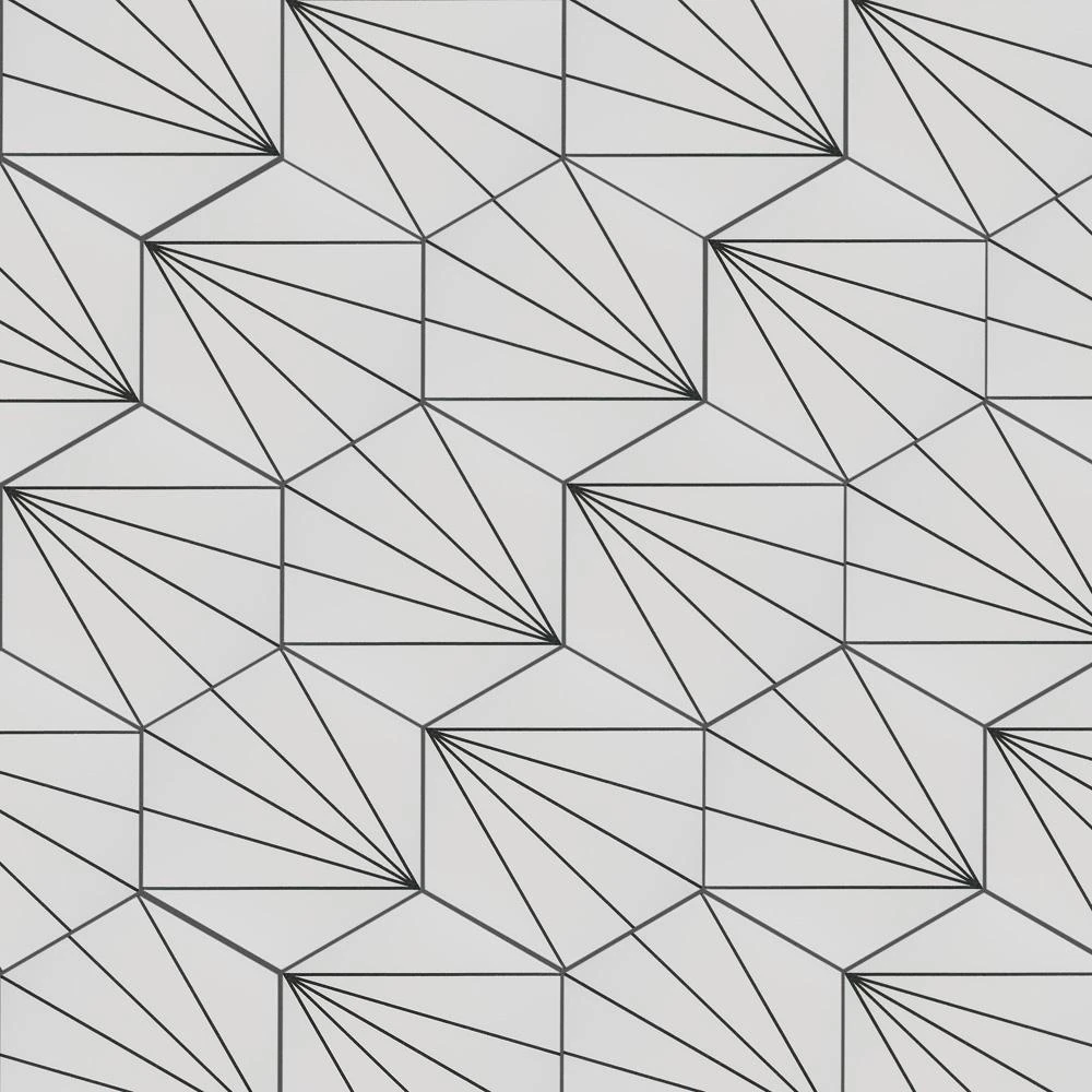 Merola Tile Aster Hex Blanco Encaustic 8-5/8 In. X 9-7/8 In. Porcelain Floor And Wall Tile (11.56 Sq. Ft. / Case) 8 Merola Tile Aster Hex Blanco Encaustic 8-5/8 In. X 9-7/8 In. Porcelain Floor And Wall Tile (11.56 Sq. Ft. / Case) - Image 8