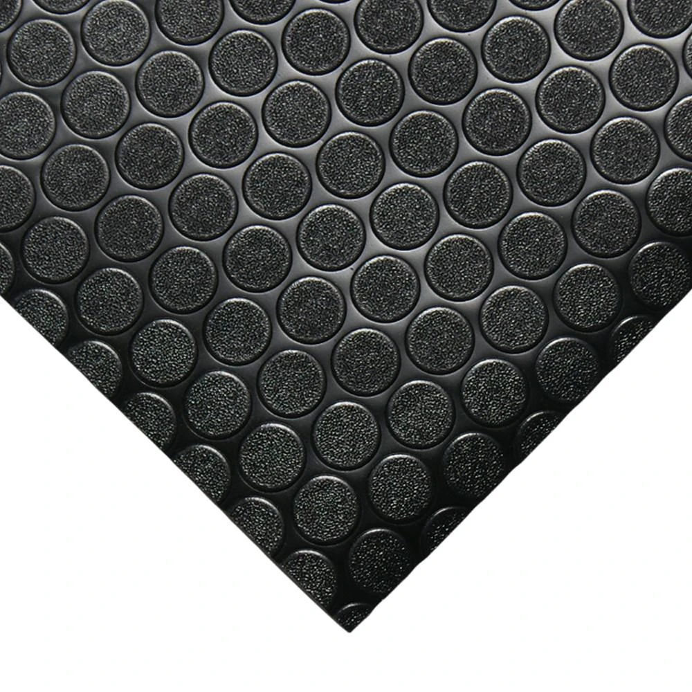 Rubber-Cal Coin Grip 4 Ft. X 7 Ft. Black Commercial Grade PVC Flooring 3 Rubber-Cal Coin Grip 4 Ft. X 7 Ft. Black Commercial Grade PVC Flooring - Image 3