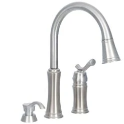 Lakeview Single-Handle Pull-Down Sprayer Kitchen Faucet With Soap Dispenser In Stainless