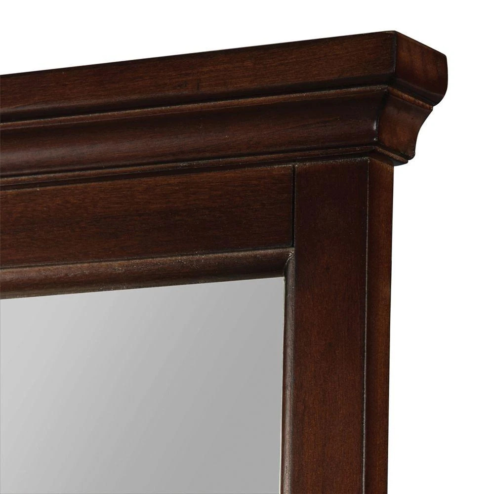 24 In. W X 31 In. H Framed Rectangular Bathroom Vanity Mirror In Mahogany 3 24 In. W X 31 In. H Framed Rectangular Bathroom Vanity Mirror In Mahogany - Image 3