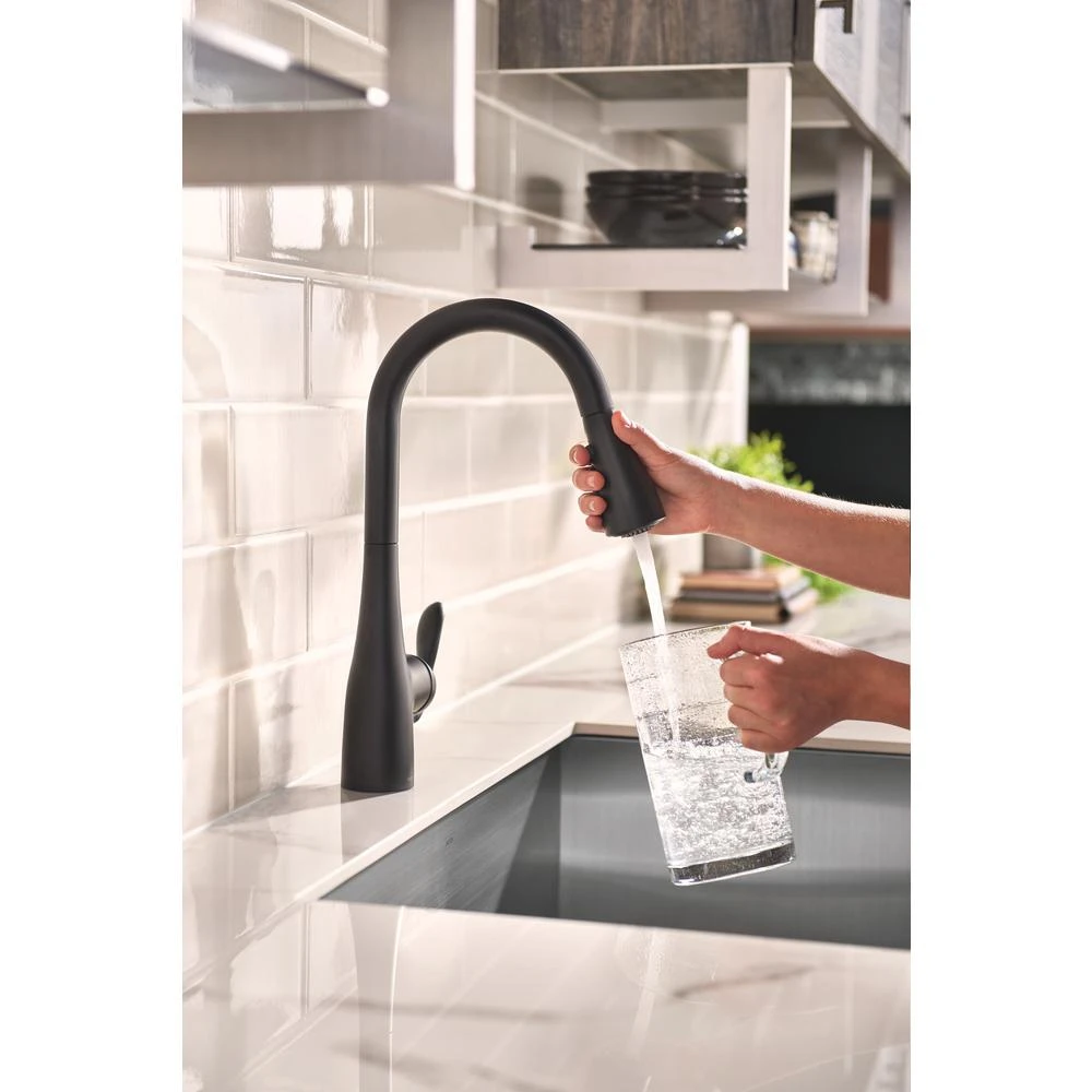 Arbor Single-Handle Pull-Down Sprayer Kitchen Faucet With Reflex And Soap/Lotion Dispenser In Matte Black 5 Arbor Single-Handle Pull-Down Sprayer Kitchen Faucet With Reflex And Soap/Lotion Dispenser In Matte Black - Image 5