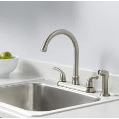 Builders 2-Handle Standard Kitchen Faucet With Sprayer In Stainless Steel -Allied Brass Shop 420cbe3984b900e82dea35dd15e8e0de 1800x1800