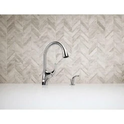 Trielle Single-Handle Pull-Down Sprayer Kitchen Faucet In Chrome -Allied Brass Shop 42df0b6e90e382b77393b1e9d3e22d5e 1800x1800