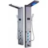 53 In. 10-Jet Shower Panel System In Brushed Nickel With LED Rainfall Waterfall Shower Head Handshower And Tub Spout