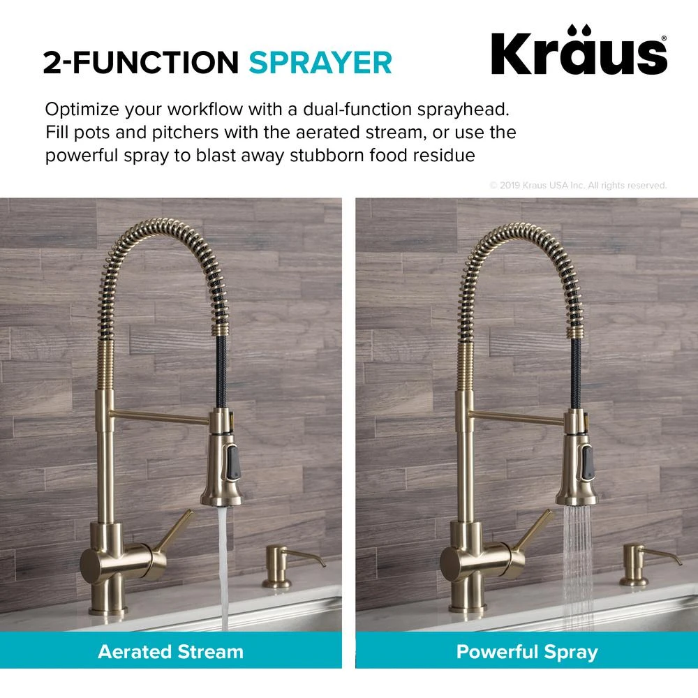 Britt Single-Handle Pull Down Sprayer Kitchen Faucet In Brushed Gold 7 Britt Single-Handle Pull Down Sprayer Kitchen Faucet In Brushed Gold - Image 7
